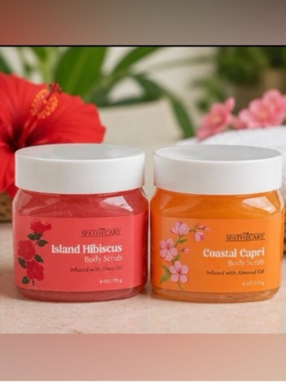 The Spathecary Island Hibiscus & Coastal Capri Body Scrub Duo